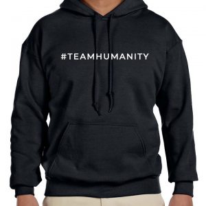 Black #Teamhumanity Men Hooded