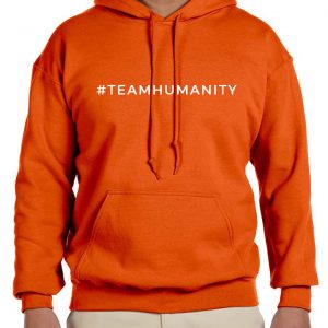 Orange #Teamhumanity Men Hooded