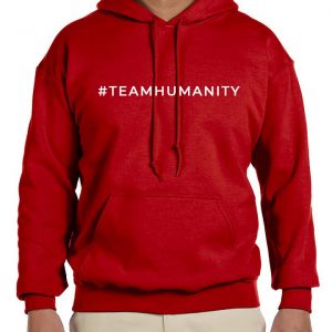 Red #Teamhumanity Men Hooded
