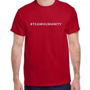 Red #Teamhumanity T-shirt 1
